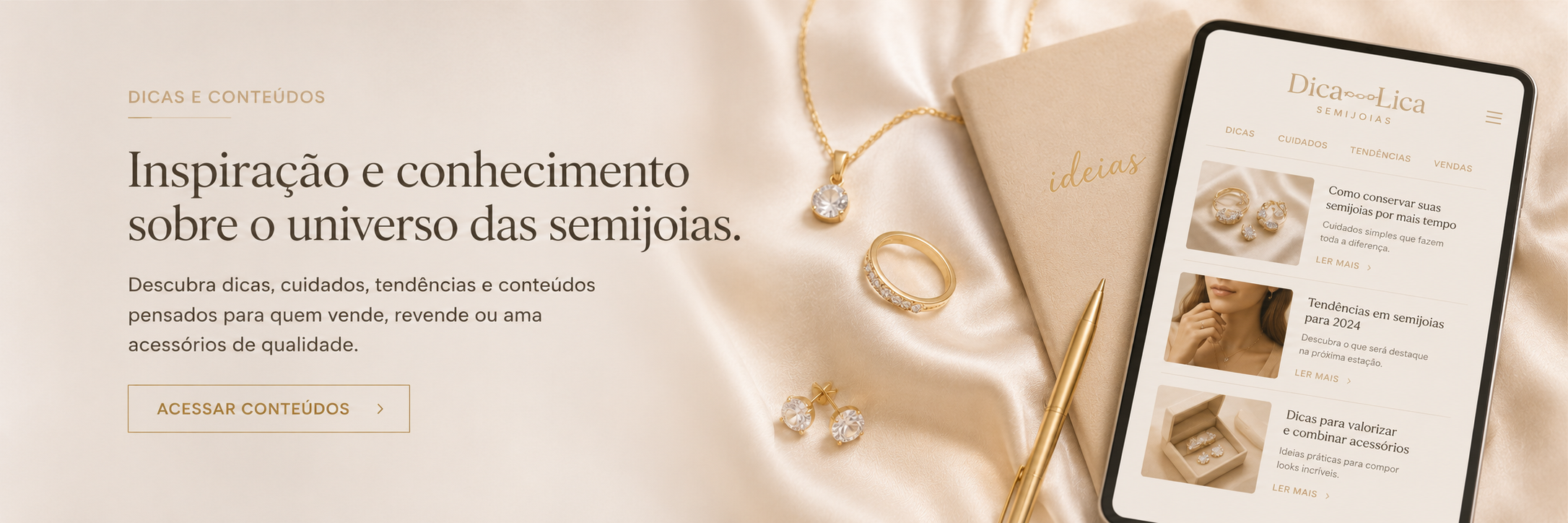 Dicas e conteúdos sobre semijoias