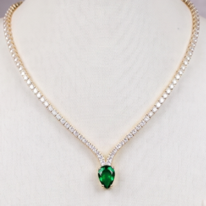 Colar Zircônia quadrada 3.0mm com Gota 10x14mm