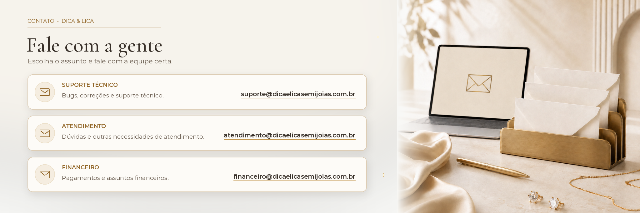 Contato Dica & Lica Semijoias