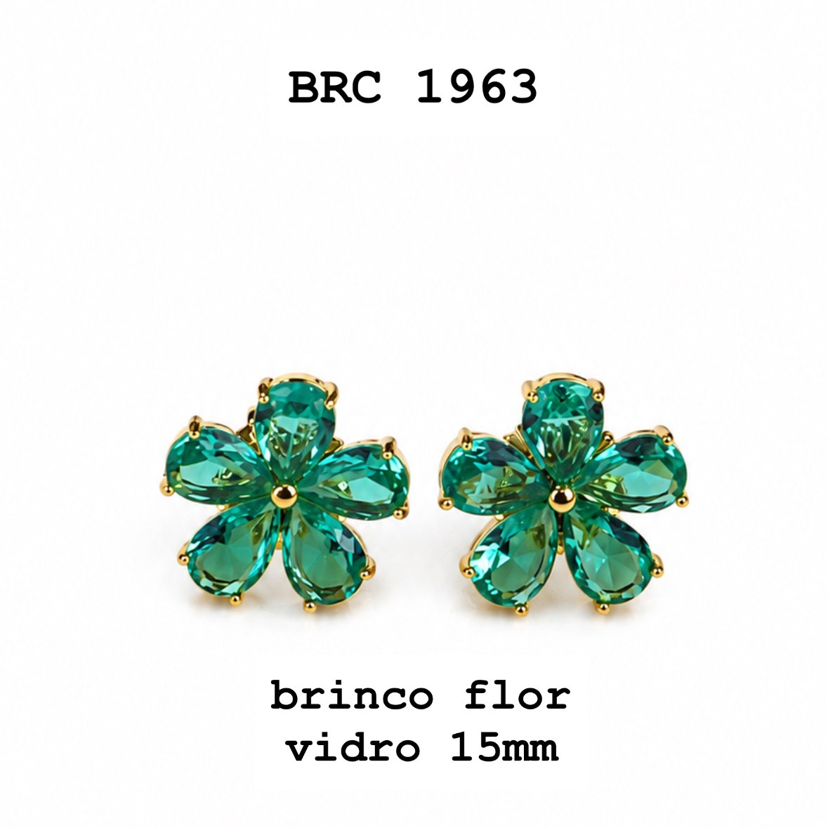 Brinco Flor de Vidro 15mm - Imagem 4